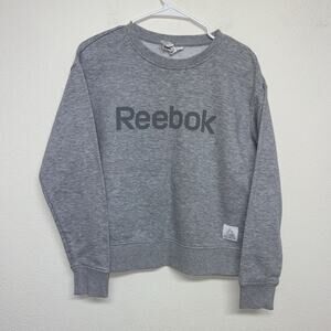 Reebok Women's Sweatshirt Pullover Activewear Athleisure Top Logo Gray Size S